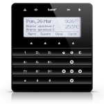 INT-KSG-B - Tastiera touch sense con display LCD configurabile (retroilluminazione bianca, frontale nero, frame argento, fondo nero) - Satel