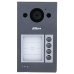 VTO3311Q-WP - Postazione esterna videocitofonica IP wifi in alluminio IP65 antivandalo IK08, 1/2/4 pulsanti (customizzabili) di chiamata, lettore di badge e TAG, tettuccio parapioggia integrato, 12Vdc/PoE -  Dahua