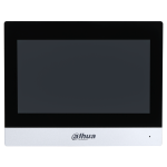 VTH8622KMS-W - Postazione interna IP bifilare wifi con finiture silver, display 7" touch screen capacitivo, sistema operativo su base LINUX, 6 in e 1 out allarme, alimentazione tramite switch bifilare - Dahua
