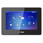 VTH5422HB - Postazione interna IP bifilare con display 7" touch screen capacitivo, 6 in e 1 out allarme, installazione a parete/scrivania, switch bifilare/PoE standard, sistema operativo Linux, colore nero - Dahua