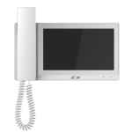 VTH5421EW-H - Postazione interna IP wifi con cornetta, display 7" touch screen capacitivo, 6 in e 1 out allarme,  alimentazione 12Vdc/PoE, sistema operativo su base LINUX, colore bianco - Dahua