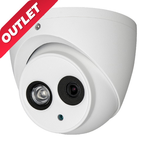 HAC-HDW1200EM-A-POC-S4 - Telecamera Dome HDCVI 2mpx Dahua, ottica fissa 3.6mm IR 50mt DWDR, microfono integrato, POC o 12VDC, IP67 - Dahua