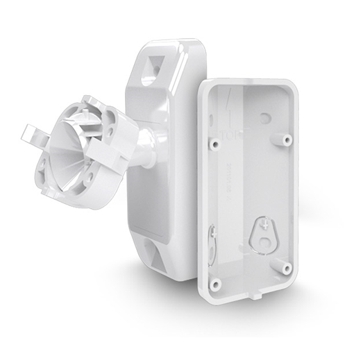 Set di staffe a muro per sensori da esterno: OPAL Plus, OPAL Pro, AOD-200 (colore bianco, staffa ad angolo e snodo a sfera)