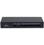 PFS3110-8GT-65 - Switch 8 porte PoE+ 10-100-1000 Mbps / 1 porta LAN o SFP (combo) 10-100-1000 Mbps di rilancio, unmanaged, potenza max. 65W - Dahua