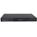 PFS3220-16GT-240-V2 - Switch 16 porte PoE 10-100-1000 Mbps / 2 porte 10-100-1000 Mbps di rilancio / 2 porte fibra SFP, unmanaged, potenza max. 240W, 90W sulle porte nr. 1 e 2, funzionalità WatchDog e Long Distance supportate - Dahua