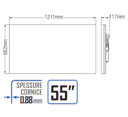 DHI-LS650KCM-UF Dahua Pannello video wall 65" cornice 3.5 mm 500 nit