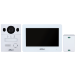 KTX01 - Kit videocitofonico bifilare ibrido EACH Wi-Fi composto da postazione esterna VTO2003F, postazione interna VTH5123H-W e switch bifilare VTNC1003C- Dahua