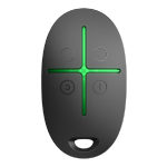 SPACECONTROL-B : Telecomando intelligente per sistemi di sicurezza, 4 tasti con pulsante di allarme, colore nero - AJAX