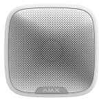 STREETSIREN - Sirena da Esterno wireless, potenza sonora regolabile tra 85 e 113 dB, colore bianco - AJAX