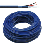 HD 4207 - Cavo Micro-Coax + 2x0,75 guaina LSZH BLU norme di riferimento - CEI EN 50117, EN 50575, CEI UNEL 36762 - Euroclasse Eca - Diametro esterno 7,20mm - Beta Cavi