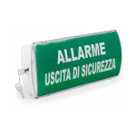 TPUS - Pannello ottico-acustico per porte uscita di sicurezza a 12/24V DC, 1 ingresso e 1 uscita relè 1A, Chiave meccanica (basso profilo) per esclusione e/o reset, Pellicola in policarbonato serigrafata personalizzabile - Venitem