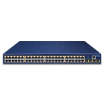 GS-4210-48P4S - IPv6/IPv4, 48-Port Managed 802.3at POE+ Gigabit Ethernet Switch + 4-Port 100/1000X SFP (400W PoE budget, 250m Extend mode, supports ERPS Ring, CloudViewer app, MQTT and cybersecurity features) - Planet