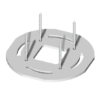 CQBL25FZ Unistab - base leggera fissa diam. 260mm - sp. 8mm - comprese 4 viti TORX M8x60 di fissaggio al profilo - H profilo max 3.0 mt - Acciaio - Zincatura galvanica