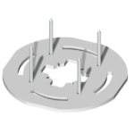 CQBM28FZ Unistab - base media fissa diam. 290mm - sp. 8mm - comprese 4 viti TORX M8x60 di fissaggio al profilo - H profilo max 4.0 mt - Acciaio - Zincatura galvanica