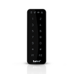 SO-MF5-B Satel - Tastiera con lettore di prossimità MIFARE (13.56 MHz) integrato. Compatibile con ACCO-NET, ACCO, INTEGRA, sistemi di terze parti (protocolli OSDP 2.2 o Wiegand) e stand-alone (128 codici/card). Retroilluminazione bianca. Da esterno