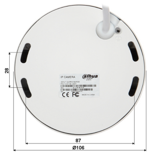 Telecamera IP Dahua Dome antivandalo IK10 ottica fissa - retro