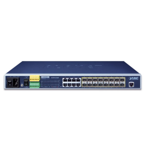 MGSW-24160F -  8-Port 10/100/1000Base-T + 12-Port 100/1000X SFP + 4-Port 10G SFP+   L2+ Managed Metro Ethernet Switch (AC+2 DC, DIDO), ERPS, Cybersecurity  - Planet