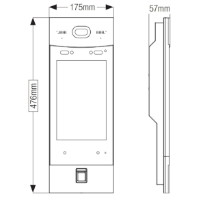 VTO9541D-S3 - Postazione esterna videocitofonica IP in alluminio anodizzato IK07, schermo 10" LCD touch screen, IP65, apertura tramite riconoscimento, password, lettore biometrico di impronte, lettore di badge e TAG, 12Vdc - Dahua