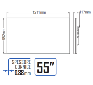 DHI-LS650KCM-UF Dahua Pannello video wall 65" cornice 3.5 mm 500 nit