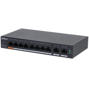 CS4010-8ET-60 Dahua - Cloud managed switch 8 porte PoE+ 10-100 Mbps / 2 porte 10-100-1000 Mbps di rilancio, managed tramite app DoLynk Care, potenza max. 60W, Hi-Poe sulla porta nr. 1, funzione Long Distance (250mt) e Watchdog supportate