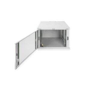 DN1907U66EC - Rack a parete 7 unità, profondità 600mm, con porta in vetro, colore grigio - DIGITUS
