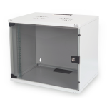 DN1907US1 - Rack a parete 7 unità da assemblare, profondità 400mm, con porta in vetro, colore grigio - DIGITUS