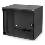 DN1907USSW - Rack a parete 7 unità da assemblare, profondità 400mm, con porta in vetro, colore nero - DIGITUS