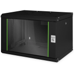 DN1907U66B - Rack a parete 7 unità, profondità 600mm, con porta in vetro, colore nero - DIGITUS