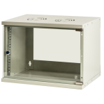 LK1906U32 - Rack a parete 6 unità, profondità 320mm, con porta in vetro, colore grigio - LINK