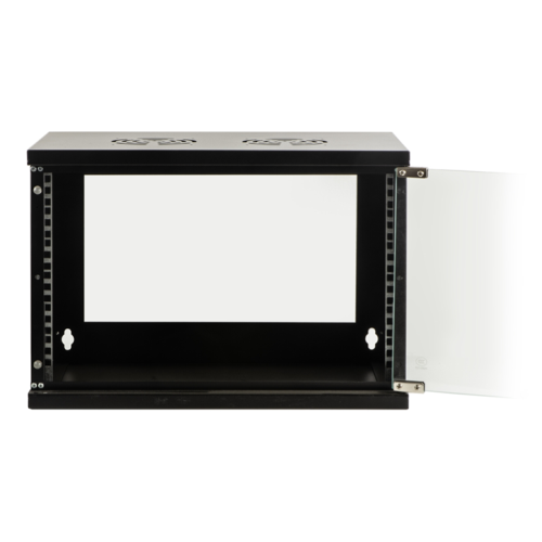 LK1906U32N - Rack a parete 6 unità, profondità 320mm, con porta in vetro, colore nero - LINK
