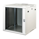 LK1906UPH - Rack a parete 6 unità, profondità 450mm, con porta in vetro, colore grigio - LINK