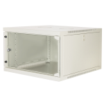 LK1907U66G - Rack a parete 6 unità, profondità 600mm, con porta in vetro, colore grigio - LINK