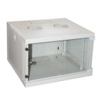 LK1907UG - Rack a parete 6 unità, profondità 450mm, con porta in vetro, colore grigio - LINK