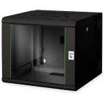DN1909U3SW - Rack a parete 9 unità, profondità 600mm, con porta in vetro, colore nero - DIGITUS