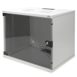 DN1909US1 - Rack a parete 9 unità da assemblare, profondità 400mm, con porta in vetro, colore grigio - DIGITUS