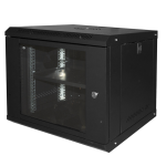 LK1909UNL - Rack a parete 9 unità, profondità 450mm, con porta in vetro, colore nero - LINK