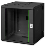 DN1912U3SW - Rack a parete 12 unità, profondità 600mm, con porta in vetro, colore nero - DIGITUS