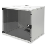 DN1912US1 - Rack a parete 12 unità da assemblare, profondità 400mm, con porta in vetro, colore grigio - DIGITUS