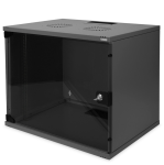 DN1912USSW - Rack a parete 12 unità da assemblare, profondità 400mm, con porta in vetro, colore nero - DIGITUS