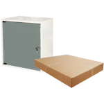 LK1912U40E - Rack a parete 12 unità da assemblare, profondità 400mm, con porta in vetro, colore grigio - LINK