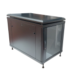 LK1912U610 - Rack a parete 12 unità, profondità 1000mm, con porta in vetro, colore nero - LINK
