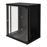 LK1915UN - Rack a parete 15 unità, profondità 450mm, con porta in vetro, colore nero - LINK