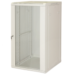 LK1918U66 - Rack a parete 18 unità, profondità 600mm, con porta in vetro, colore grigio - LINK
