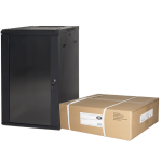 LK1918UNF - Rack a parete 18 unità da assemblare, profondità 450mm, con porta in vetro, colore nero - LINK