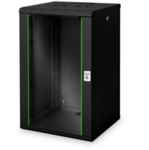 DN1920U66SW - Rack da parete 20 unità, profondità 600mm, con porta in vetro, colore nero - DIGITUS