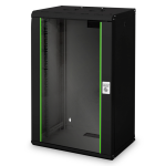 DN1920UB - Rack da parete 20 unità, profondità 450mm, con porta in vetro, colore nero - DIGITUS