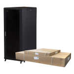LK1922U68NFP - Rack 22 unità da assemblare, profondità 800mm, con porta in vetro, colore nero - LINK