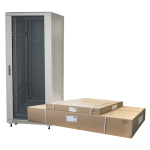 LK1927U610GVFP - Rack 27 unità da assemblare, profondità 1000mm, con porta in vetro, colore grigio - LINK