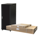 LK1927U610NVFP - Rack 27 unità da assemblare, profondità 1000mm, con porta in vetro, colore nero - LINK
