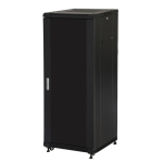 LK1927U66NFP - Rack 27 unità da assemblare, profondità 600mm, con porta in vetro, colore nero - LINK